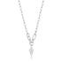 Silver Sparkle Drop Pendant Chunky Chain Necklace